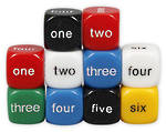 Dice - 6 sided words one - six