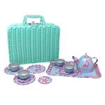 Pink Poppy Mermaid Tea Set (15 Piece) in Basket