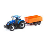 Burago New Holland Tractor T7.315 with Orange Tipping Trailer