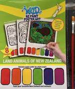 NZ Paint Poster Art Land Animals Of New Zealand