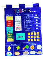Today Is Children's Calendar Wall Chart Blue