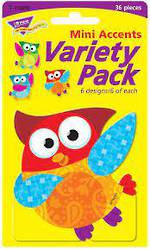 Mini Accents Variety Pack Owl Stars