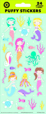Puffy Stickers Mermaid