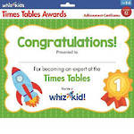 Whiz Kids Times Table Award