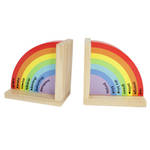 Wooden Rainbow Bookends Te Reo & English