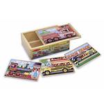 Melissa & Doug Wooden  Puzzles 4 In A Box - Vehicles 4x 12pc