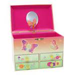Pink Poppy Musical Jewellery Box Rainbow Butterfly Medium