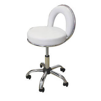 BEAUTICIAN CHAIR WITH BACKREST – WHITE