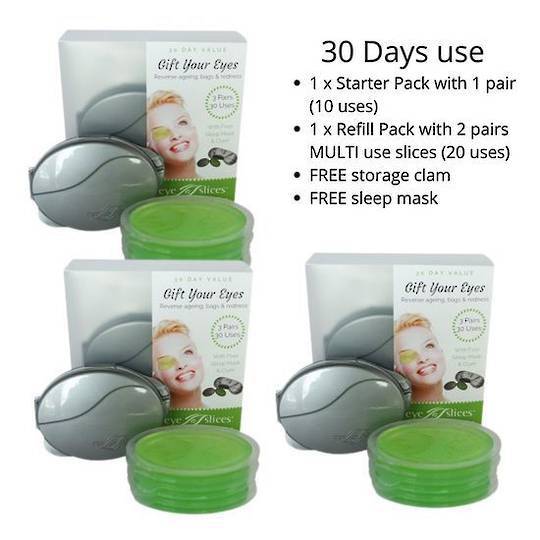 Eye Slice Buy 3x 30day retail pack and receive 3x  free 10 day refill