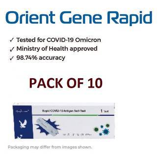 Rapid Antigen Tests - 10 Pack Including 500ml Hand sanitizer