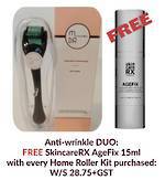 Anti-wrinkle DUO: Free SkincareRX AgeFix 15ml with every Home Roller Kit purchased.