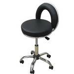 Beautician Chair With Backrest - Black
