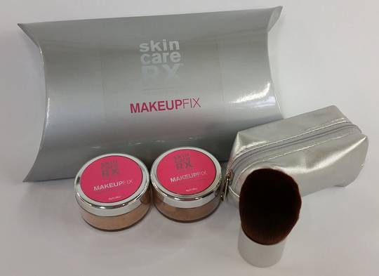 MakeupFIX Mineral MF02 Foundation +MBR01 Bronzer + Kabuki Brush
