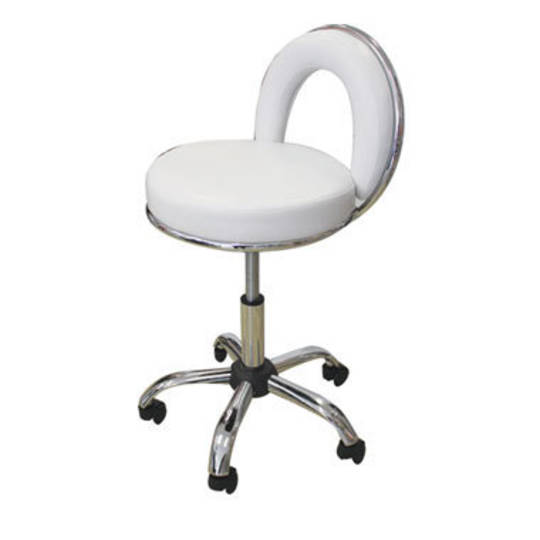 BEAUTICIAN CHAIR WITH BACKREST Â– WHITE image 0