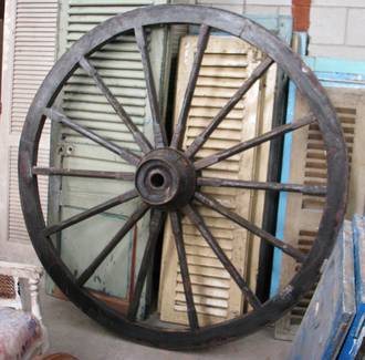 Antique Wooden & Iron Wagon Wheel $950.00