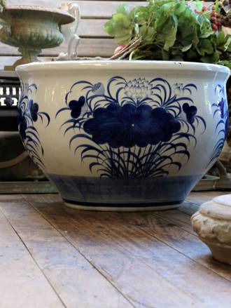 Huge Hand-painted Chinese Porcelain Fish Bowl or Planter  $1450