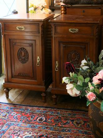 Pair of French Antique Night Stands or Bedside Tables