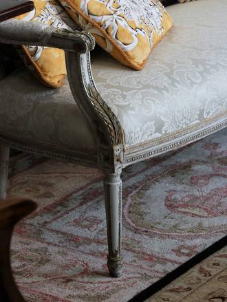 Antique French Provincial Sofa Settee in Silk Brocade SOLD