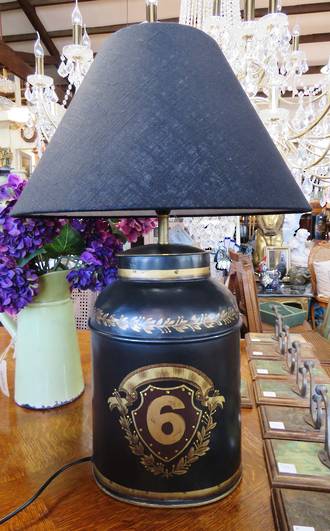 Hand Painted Reproduction Milk Can Lamp