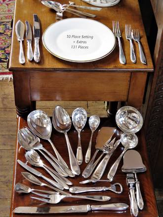 Silverware Service -  Full 10 place settings with 131 pieces -  $1250