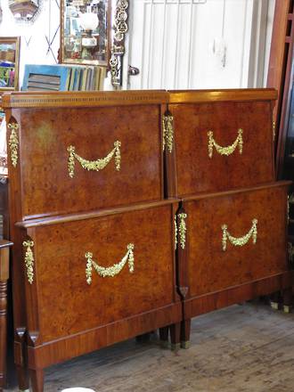 French Antique Empire Style Hollywood Regency King Size Bed or Twin Singles $3500 Set