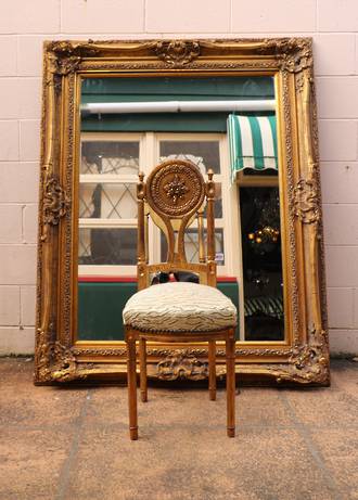 Huge Heavily Carved & Gilded Antique Mirror SOLD