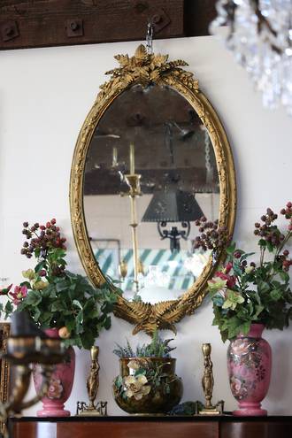 Antique Gilded Fern Mirror $1750