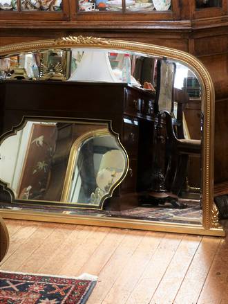 Gilded Over mantle Mirror from Belgium $1450