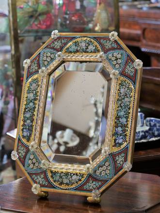 Exquisite Late 19th Century Italian Micro Mosaic Table mirror