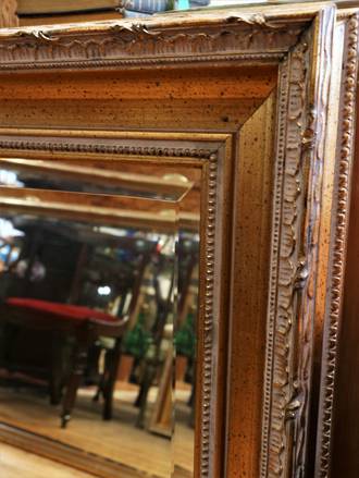 Large Gilt framed Mirror, Beveled Edge
