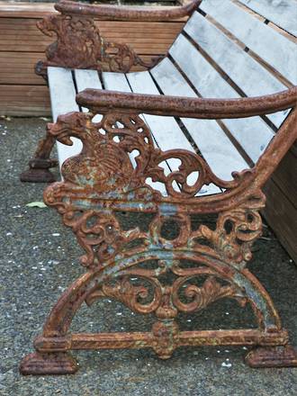  Antique Cast Iron Garden Bench Seat  - Dragon Motif $950.00