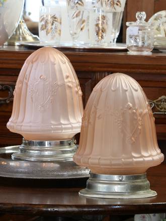 Pink Edwardian Glass Shades 2 available, $165 each