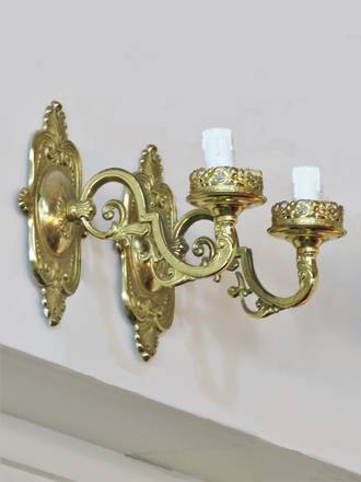 Vintage Brass Wall Brackets, matching Brass ceiling light available $950.00 3 pieces