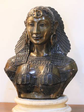 Life-size Bust Egyptian Revival Bronze Bust - Pharaoh