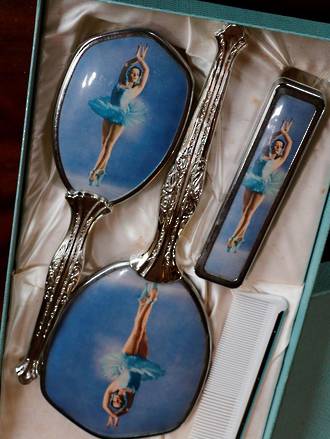 Vintage 1950s Swan Lake Ballet Dressing Table Vanity Set - Boxed $125