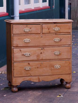 Antique English Pine Chest of Drawers $1850.00