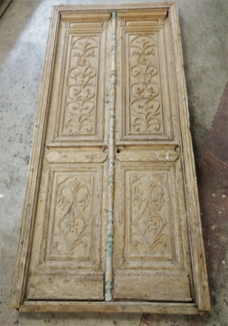 Solid Antique Doors with carved panels $4500.00 pair
