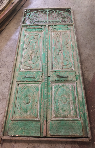 Very Large Early King and Lions Entrance way Doors $5500.00 pair