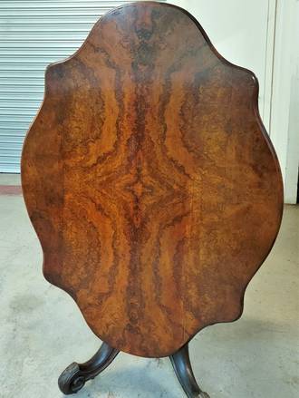 Serpentine Loo Table - Pre Restoration and  French Polish