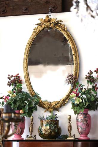Antique Gilded Fern Mirror $1750