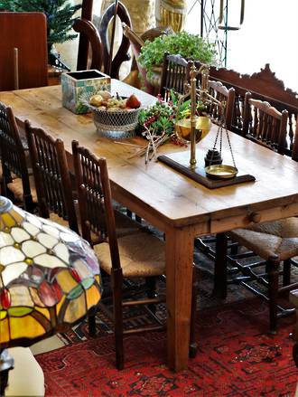 Large Provincial Farmhouse Rustic English Pine Country Table $2750