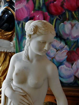Classical Marble Sculpture - Semi-Nude  Grecian Figure  Garden Statue sold