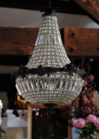 Small French Basket Crystal Chandelier - Medium SOLD