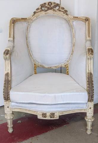 Unusual French Wing Back Porters Chair $1350