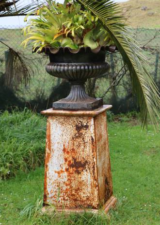  Bronzed Cast Iron Garden Urn SOLD, Plinth Available $950.00