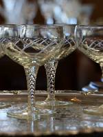 Champagne Glasses with Twisted Stem x 3