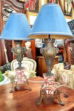 Pair French Marble Base Table Lamps | $2950.00