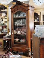 French Antique Walnut Armoire, Linen press or Display Cabinet