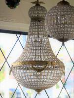 French Antique Style Hand-Beaded Basket Chandelier $3950.00