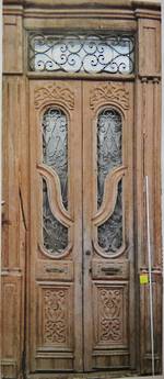 Large Antique Doors with carving and ironwork $5000 pair